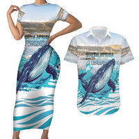 Personalized South Africa Whale Couples Matching Short Sleeve Bodycon Dress and Hawaiian Shirt Hermanus Fest - Wonder Print Shop