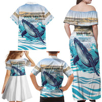 Personalized South Africa Whale Family Matching Off Shoulder Maxi Dress and Hawaiian Shirt Hermanus Fest - Wonder Print Shop