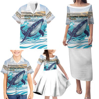 Personalized South Africa Whale Family Matching Puletasi and Hawaiian Shirt Hermanus Fest - Wonder Print Shop
