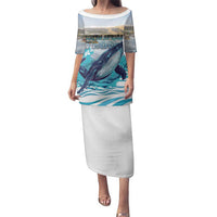 Personalized South Africa Whale Family Matching Puletasi and Hawaiian Shirt Hermanus Fest - Wonder Print Shop