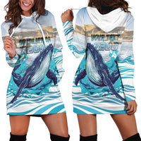 Personalized South Africa Whale Hoodie Dress Hermanus Fest - Wonder Print Shop
