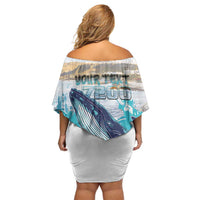 Personalized South Africa Whale Off Shoulder Short Dress Hermanus Fest - Wonder Print Shop