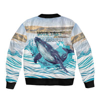 Personalized South Africa Whale Sleeve Zip Bomber Jacket Hermanus Fest - Wonder Print Shop