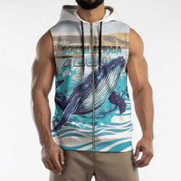 Personalized South Africa Whale Sleeveless Zip Hoodie Hermanus Fest - Wonder Print Shop