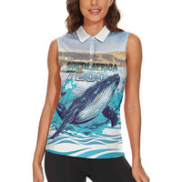 Personalized South Africa Whale Women Sleeveless Polo Shirt Hermanus Fest - Wonder Print Shop