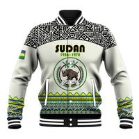 Personalized Sudan 1956-1970 Baseball Jacket With African Pattern - Wonder Print Shop