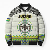 Personalized Sudan 1956-1970 Bomber Puffer Jacket With African Pattern - Wonder Print Shop