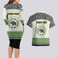 Personalized Sudan 1956-1970 Couples Matching Long Sleeve Bodycon Dress and Hawaiian Shirt With African Pattern - Wonder Print Shop