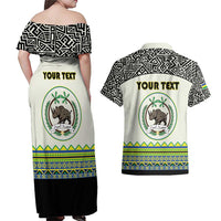 Personalized Sudan 1956-1970 Couples Matching Off Shoulder Maxi Dress and Hawaiian Shirt With African Pattern - Wonder Print Shop