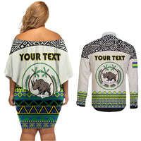 Personalized Sudan 1956-1970 Couples Matching Off Shoulder Short Dress and Long Sleeve Button Shirt With African Pattern - Wonder Print Shop