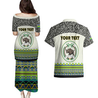 Personalized Sudan 1956-1970 Couples Matching Puletasi and Hawaiian Shirt With African Pattern - Wonder Print Shop