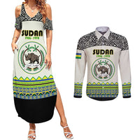 Personalized Sudan 1956-1970 Couples Matching Summer Maxi Dress and Long Sleeve Button Shirt With African Pattern - Wonder Print Shop