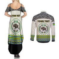 Personalized Sudan 1956-1970 Couples Matching Summer Maxi Dress and Long Sleeve Button Shirt With African Pattern - Wonder Print Shop