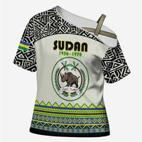 Personalized Sudan 1956-1970 Cross Shoulder Shirt With African Pattern - Wonder Print Shop