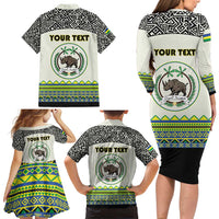 Personalized Sudan 1956-1970 Family Matching Long Sleeve Bodycon Dress and Hawaiian Shirt With African Pattern - Wonder Print Shop