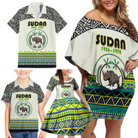 Personalized Sudan 1956-1970 Family Matching Off Shoulder Short Dress and Hawaiian Shirt With African Pattern - Wonder Print Shop