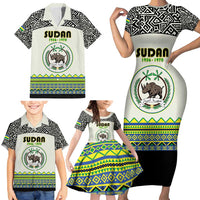 Personalized Sudan 1956-1970 Family Matching Short Sleeve Bodycon Dress and Hawaiian Shirt With African Pattern - Wonder Print Shop