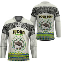 Personalized Sudan 1956-1970 Hockey Jersey With African Pattern - Wonder Print Shop