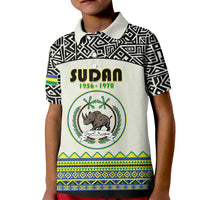 Personalized Sudan 1956-1970 Kid Polo Shirt With African Pattern - Wonder Print Shop