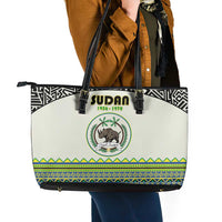 Sudan 1956-1970 Leather Tote Bag With African Pattern - Wonder Print Shop