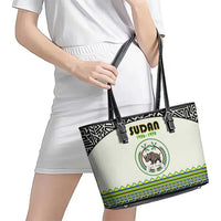 Sudan 1956-1970 Leather Tote Bag With African Pattern - Wonder Print Shop