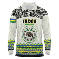 Personalized Sudan 1956-1970 Long Sleeve Polo Shirt With African Pattern - Wonder Print Shop