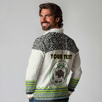 Personalized Sudan 1956-1970 Long Sleeve Polo Shirt With African Pattern - Wonder Print Shop