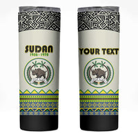 Personalized Sudan 1956-1970 Skinny Tumbler With African Pattern - Wonder Print Shop