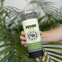 Personalized Sudan 1956-1970 Skinny Tumbler With African Pattern - Wonder Print Shop
