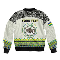 Personalized Sudan 1956-1970 Sleeve Zip Bomber Jacket With African Pattern - Wonder Print Shop