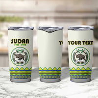 Personalized Sudan 1956-1970 Tumbler Cup With African Pattern - Wonder Print Shop