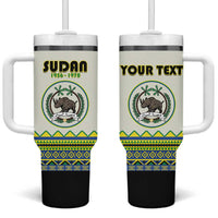 Personalized Sudan 1956-1970 Tumbler With Handle With African Pattern - Wonder Print Shop