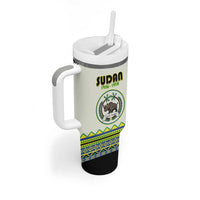 Personalized Sudan 1956-1970 Tumbler With Handle With African Pattern - Wonder Print Shop