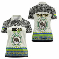Personalized Sudan 1956-1970 Women Polo Shirt With African Pattern - Wonder Print Shop