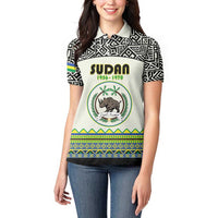 Personalized Sudan 1956-1970 Women Polo Shirt With African Pattern - Wonder Print Shop
