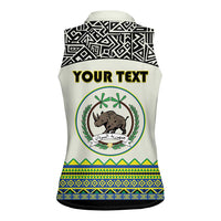 Personalized Sudan 1956-1970 Women Sleeveless Polo Shirt With African Pattern - Wonder Print Shop