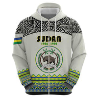 Personalized Sudan 1956-1970 Zip Hoodie With African Pattern - Wonder Print Shop