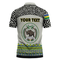 Personalized Sudan 1956-1970 Zipper Polo Shirt With African Pattern - Wonder Print Shop