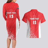 Custom Sudan Football Couples Matching Long Sleeve Bodycon Dress and Hawaiian Shirt Come On Falcons of Jediane - Wonder Print Shop