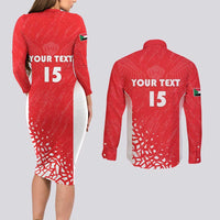 Custom Sudan Football Couples Matching Long Sleeve Bodycon Dress and Long Sleeve Button Shirt Come On Falcons of Jediane - Wonder Print Shop