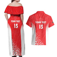 Custom Sudan Football Couples Matching Off Shoulder Maxi Dress and Hawaiian Shirt Come On Falcons of Jediane - Wonder Print Shop