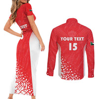 Custom Sudan Football Couples Matching Short Sleeve Bodycon Dress and Long Sleeve Button Shirt Come On Falcons of Jediane - Wonder Print Shop