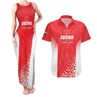 Custom Sudan Football Couples Matching Tank Maxi Dress and Hawaiian Shirt Come On Falcons of Jediane - Wonder Print Shop