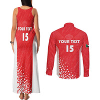 Custom Sudan Football Couples Matching Tank Maxi Dress and Long Sleeve Button Shirt Come On Falcons of Jediane - Wonder Print Shop