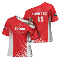Custom Sudan Football Cross Shoulder Shirt Come On Falcons of Jediane - Wonder Print Shop