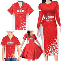 Custom Sudan Football Family Matching Long Sleeve Bodycon Dress and Hawaiian Shirt Come On Falcons of Jediane - Wonder Print Shop