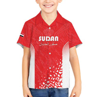 Custom Sudan Football Family Matching Off The Shoulder Long Sleeve Dress and Hawaiian Shirt Come On Falcons of Jediane - Wonder Print Shop