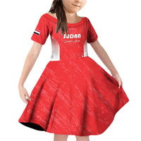 Custom Sudan Football Family Matching Off Shoulder Short Dress and Hawaiian Shirt Come On Falcons of Jediane - Wonder Print Shop