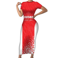 Custom Sudan Football Family Matching Short Sleeve Bodycon Dress and Hawaiian Shirt Come On Falcons of Jediane - Wonder Print Shop