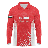 Custom Sudan Football Long Sleeve Polo Shirt Come On Falcons of Jediane - Wonder Print Shop
